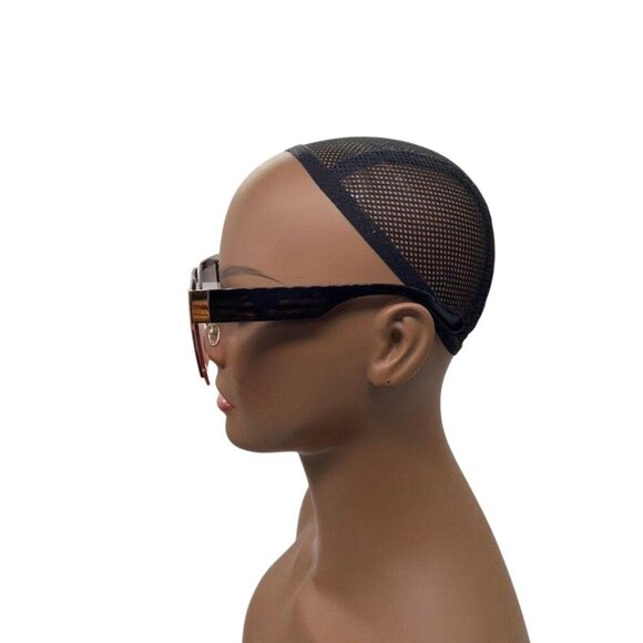 Frameless Hourglass Sunglasses Pink Gradient & Gold Accents Oversized Modern Loo - Picture 9 of 11